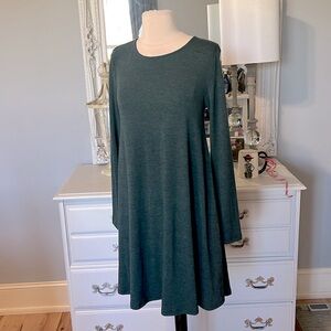 Old Navy Dress Swing Long Sleeve Womens Small Dark Green